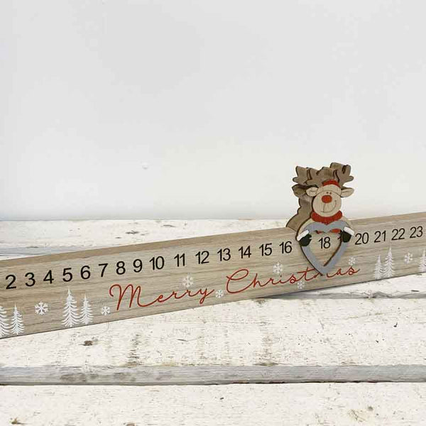 Wooden Advent Calendar with Reindeer Marker image 0