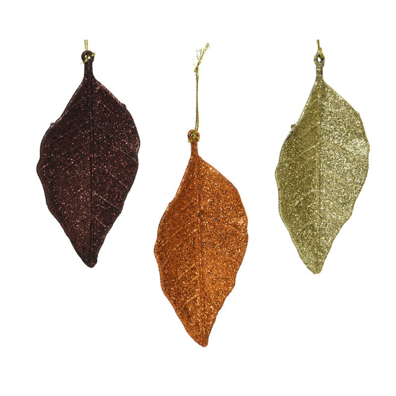 Decoris Plastic Leaf with Glitter (Assorted Designs) image 0