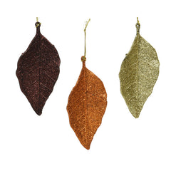 Decoris Plastic Leaf with Glitter (Assorted Designs) image 0