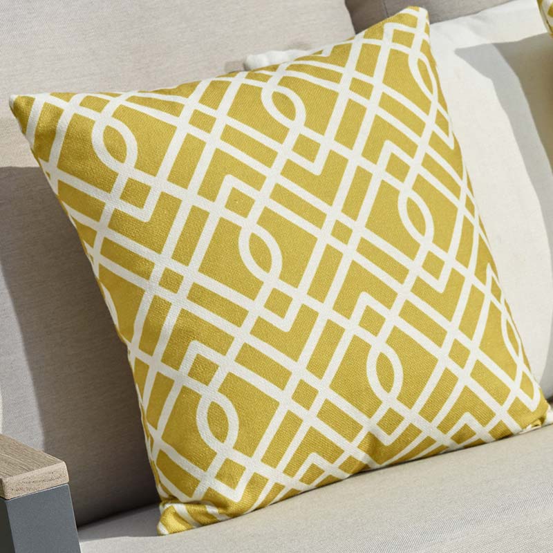 Bramblecrest Square Scatter Cushion, 45 x 45cm â€“ Ochre Maze image 0