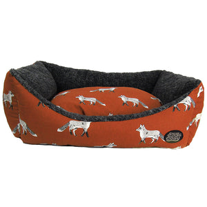 Snug & Cosy Rectangular Fox Print Dog Bed image 2