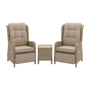 Bramblecrest Chedworth Deluxe 2 Seat Recliner Set in Sandstone Rattan with Integrated Footrests image 6