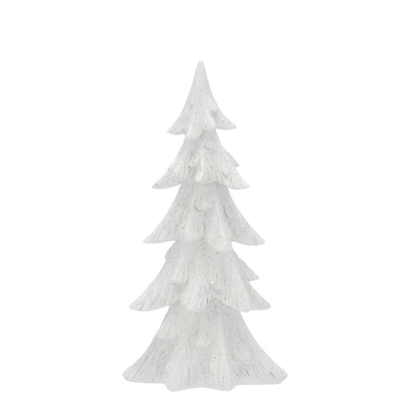 Festive White Polyresin Christmas Tree image 1