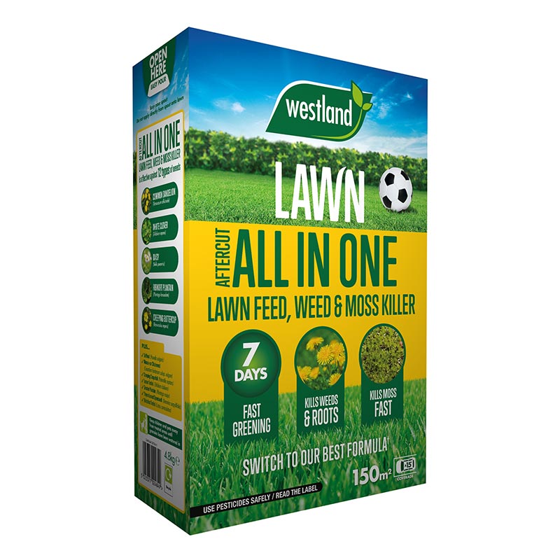 Westland Aftercut All in One Lawn Feed, Weed & Moss Killer (150m2) image 0
