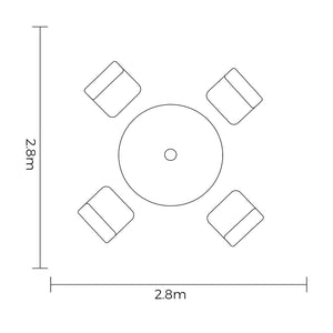 Hartman Amalfi 4 Seat Round Garden Dining Set in Bronze with 2.5m Parasol &amp; 15kg Base image 9