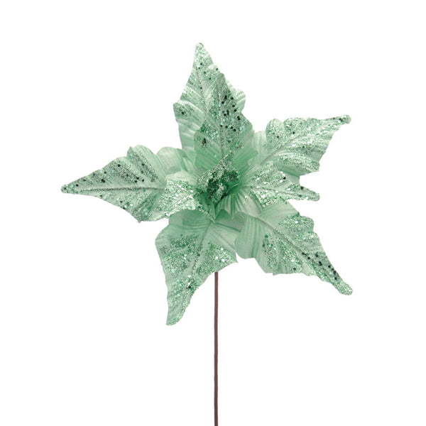 Festive Light Green Poinsettia Stem (33cm) image 0