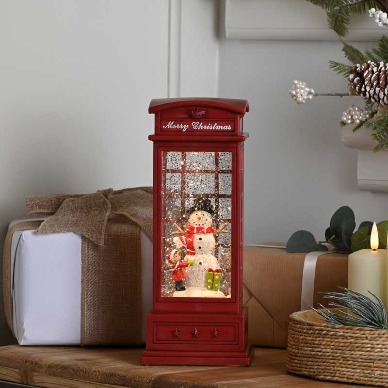 Festive Snowman Scene Phone Box Water Spinner image 0