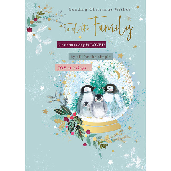 Words N Wishes Snow Globe To the Family Christmas Card image 0