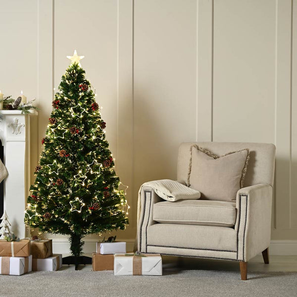 Festive Dewdrop Star Fibre Optic Christmas Tree - 5ft image 0