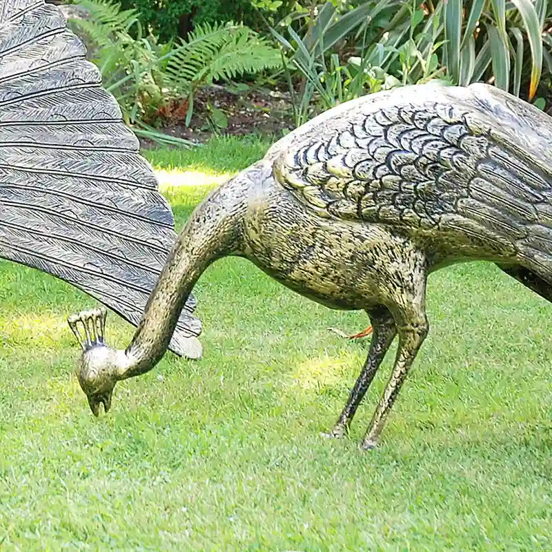 Home & Garden UK Head Down Peacock Garden Statue image 0