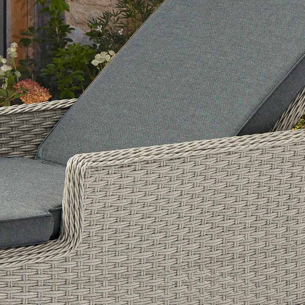 Bramblecrest Wentworth Pewter Rattan Sun Lounger image 1