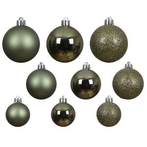Decoris Shatterproof Baubles in Rosemary Green (Pack of 30) image 1