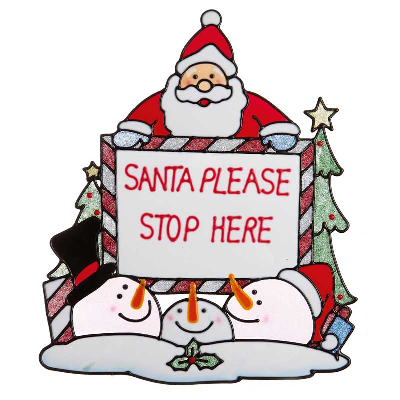 Premier Santa Stop Here Window Sticker (Assorted Designs) image 0