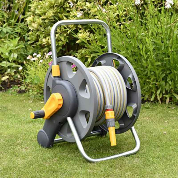 Hozelock Assembled 2-in-1 Hose Reel with hose & nozzle (25m) image 1