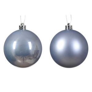 Decoris Shatterproof Baubles in Hazy Blue (Pack of 6) image 1