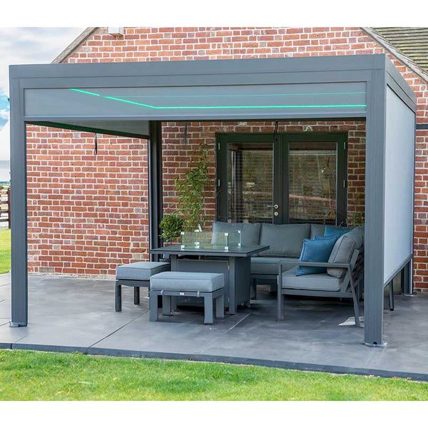 Supremo Belfort Grey Square Pergola with Curtains & LEDs (3m x 3m) image 4