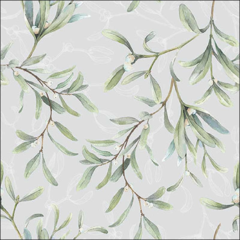 Ambiente Paper Napkins - Grey Mistletoe All Over (Pack of 20) image 0