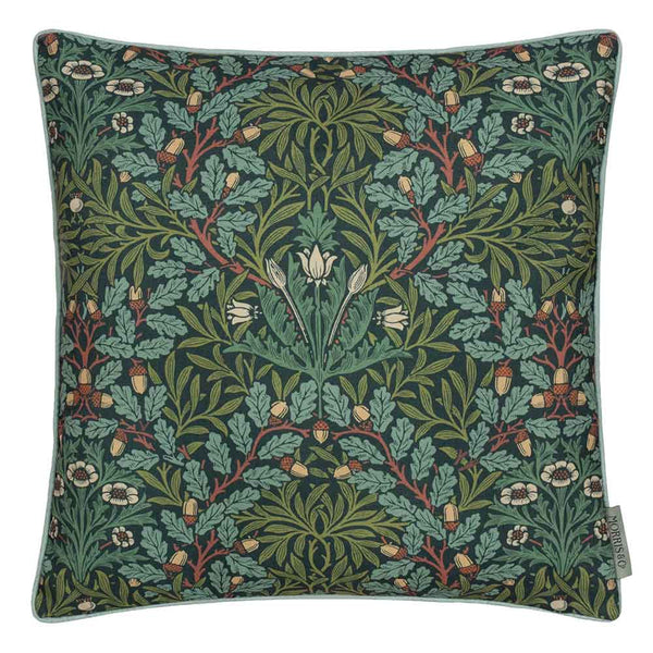 Morris & Co Multi Acorn Piped Outdoor Cushion, 45 x 45cm - Thyme / Forest image 0
