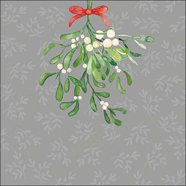 Ambiente Paper Napkins - Grey Hanging Mistletoe (Pack of 20) image 0