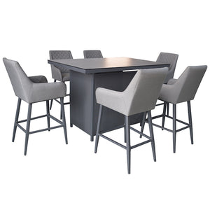 Supremo Mirfield 6 Seat Bar Set in Slate Grey with Rectangular Table image 2