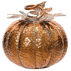 Antique Gold Hammered Iron Pumpkin image 0