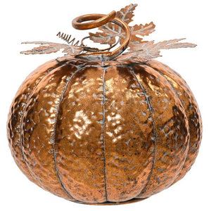 Antique Gold Hammered Iron Pumpkin image 0