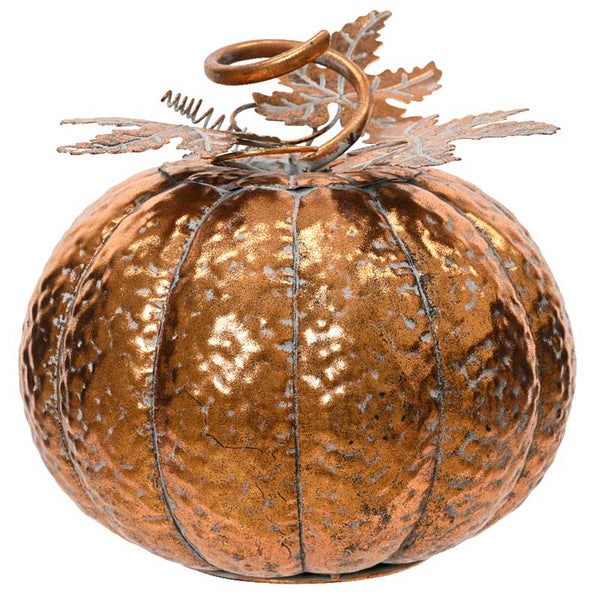 Antique Gold Hammered Iron Pumpkin image 0