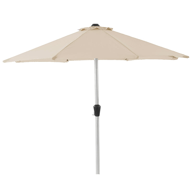 Bramblecrest 3m Round Brushed Aluminium Crank Handle Parasol, Sand image 0
