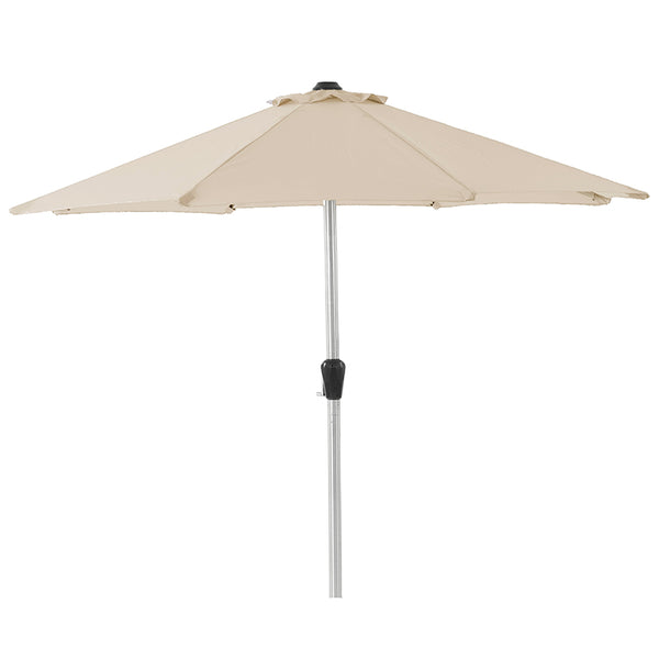 Bramblecrest 3m Round Brushed Aluminium Crank Handle Parasol, Sand image 1