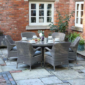 Supremo Verona 6 Seat Dining Set with 140cm Round Table, 3m Parasol & Base image 4