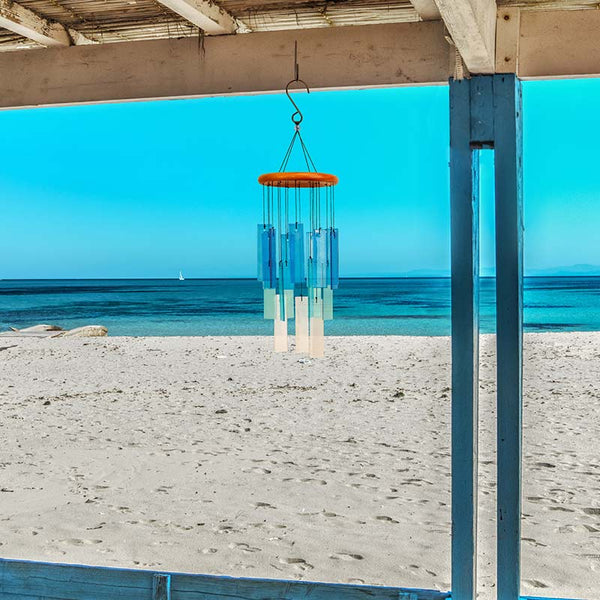Symphony Beach Glass Wind Chime in Nautical Colours , size 61cm image 0