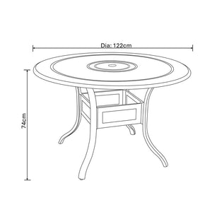 Hartman Capri 4 Seat Round Garden Dining Set in Bronze with 2.5m Parasol &amp; 15kg Base image 6