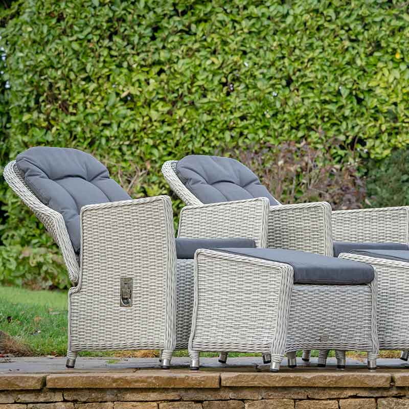 Bramblecrest Monterey 2 Seat Recliner Set in Dove Grey Rattan image 0