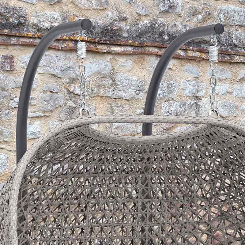 Bramblecrest Wentworth Double Hanging Cocoon in Pewter Rattan image 0