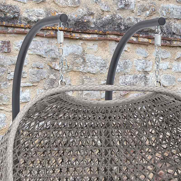 Bramblecrest Wentworth Double Hanging Cocoon in Pewter Rattan image 1