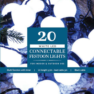 NOMA 20 Connectable LED Festoon Lights - White image 1
