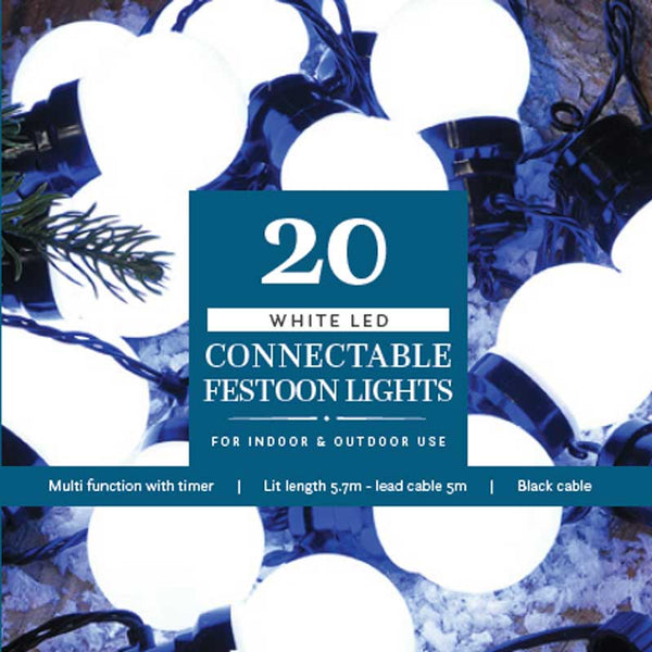 NOMA 20 Connectable LED Festoon Lights - White image 1