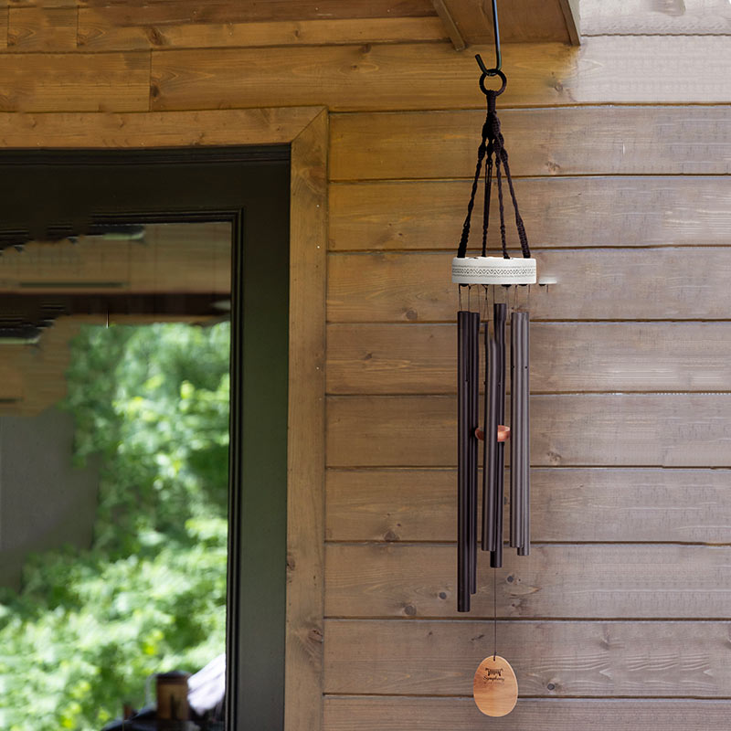Symphony Nordic Habitat Wind Chime with Matt Black Finish, Size 114cm image 0