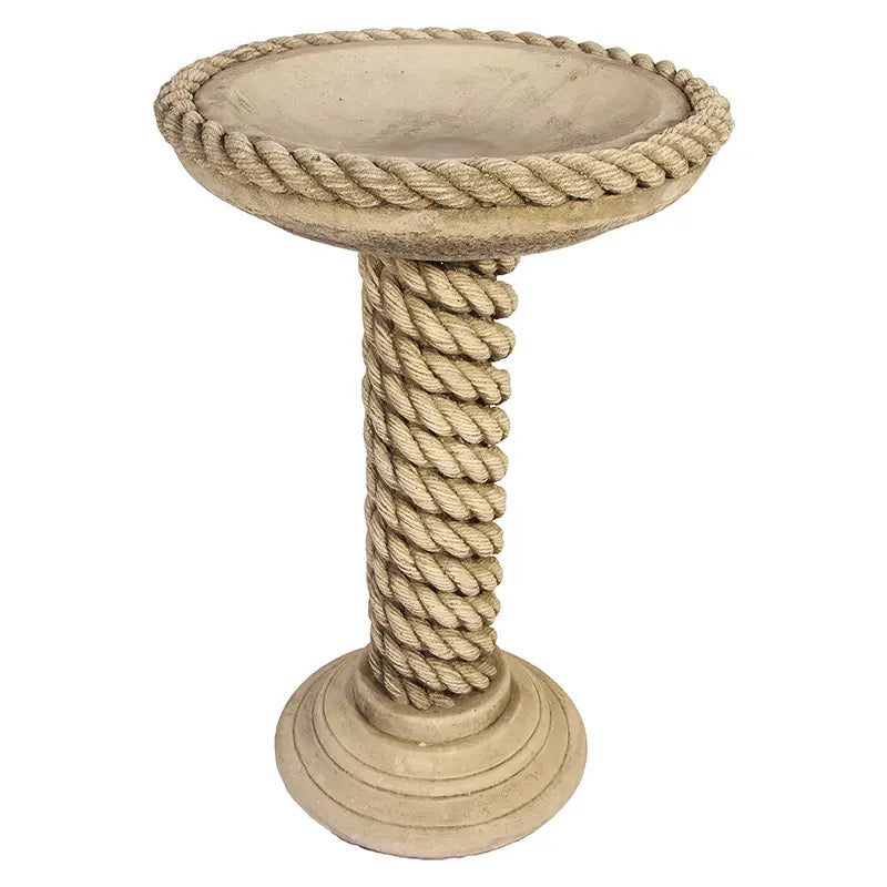 Willowstone Rope Bird Bath - Antique Cream image 0