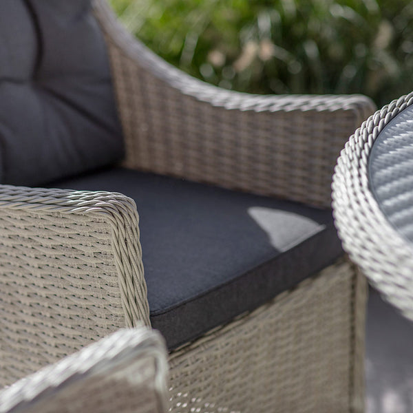 Bramblecrest Monterey Dove Grey 6 Seat Round Dining Set with Lazy Susan, Parasol &amp; Base image 3