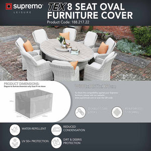 Supremo TEX 8 Seat Oval Dining Set Furniture Cover image 1
