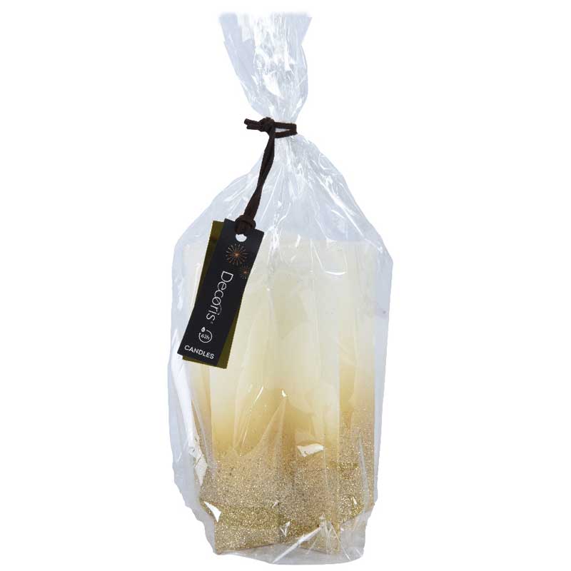 Decoris White Glitter Star-Shaped Candle image 0