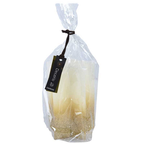 Decoris White Glitter Star-Shaped Candle image 1