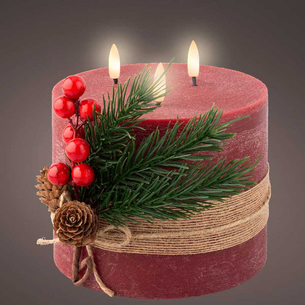 Lumineo Red Wax LED Candle with Accent image 5