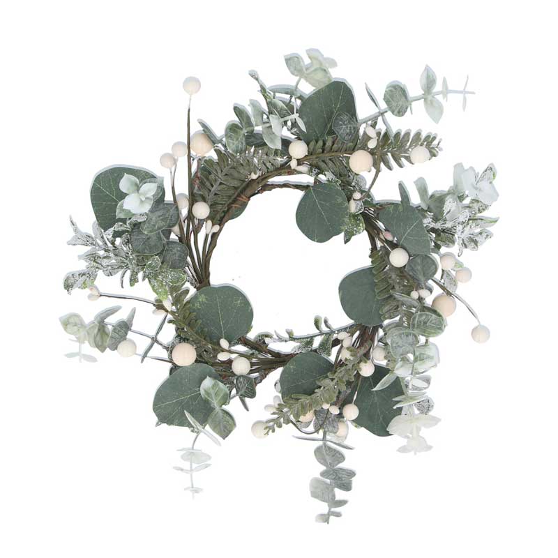 Gisela Graham Eucalyptus & White Berry Candle Ring image 0