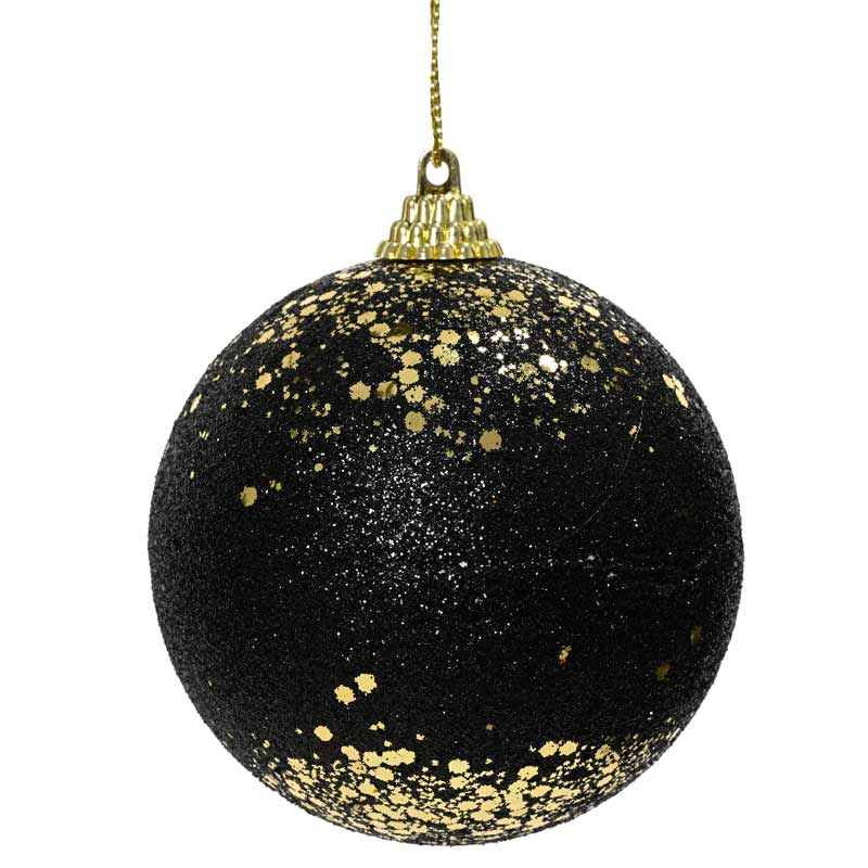 Decoris Foam Bauble with Glitter in Black image 0