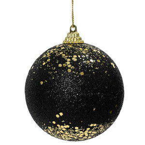 Decoris Foam Bauble with Glitter in Black image 0