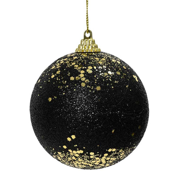 Decoris Foam Bauble with Glitter in Black image 0
