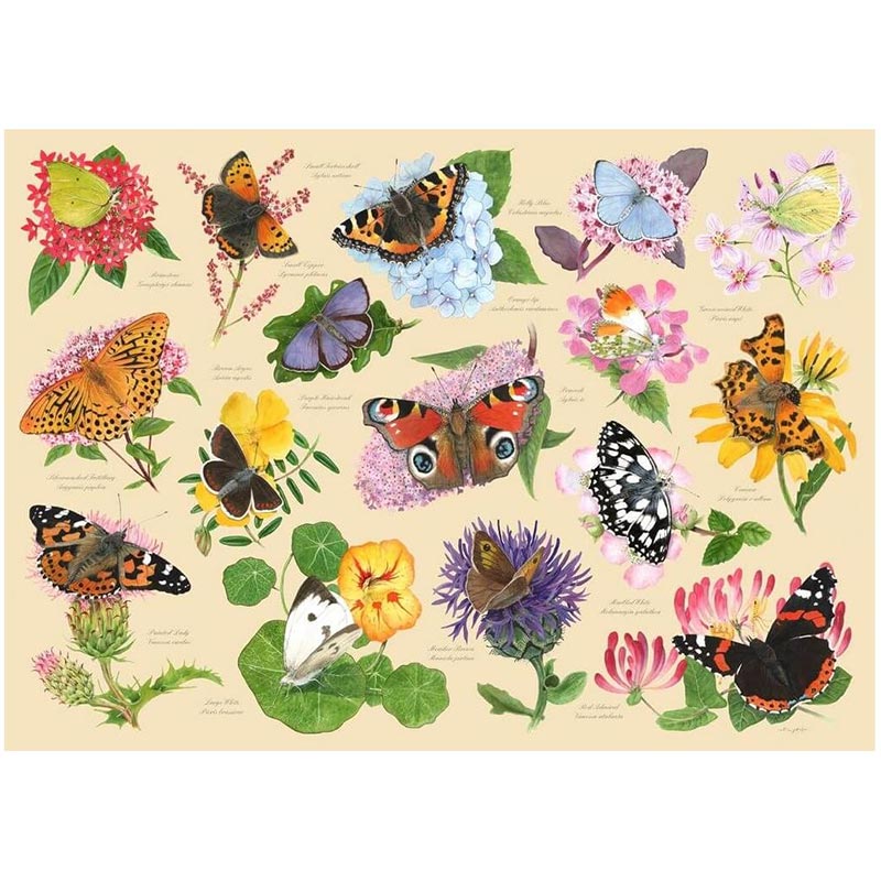 House of Puzzles Garden Butterflies 1000 Piece Jigsaw Puzzle image 0