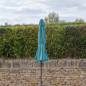 Bramblecrest Shanghai 2.7m Crank & Tilt Parasol – Teal image 2
